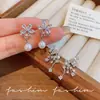 Novo Estilo Popular Fashionável de Luxo Leve Estilo Celebridade Brincos de Zircônia para Mulheres Estilo Coreano Simples Versátil Brincos Brincos
