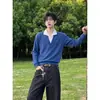 2026 Nueva Camisa Polo de Manga Larga de Moda para Hombre Primavera y Otoño Marca de Lujo Ligero de Alta Gama Sudadera con Capucha Cuello Estilo Americano
