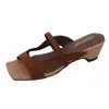 Sandalias de cuña de una sola tira para mujer para ir al trabajo, puntera cuadrada, verano, romanas, de tacón alto, para vacaciones, nuevo, estilo simple, retro 2026
