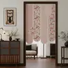 Cortina de Puerta Irregular Imitación Lino Nuevo Estilo Chino Patrón Floral y de Pájaros Cortina Hueca para Puerta Dormitorio Sala de Estar Vestíbulo Cortina Divisoria Venta al por Mayor