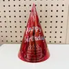 Tocado de película de aluminio transfronterizo sombrero de cumpleaños color sólido niños adulto papel decorativo láser brillante color papel facial brillante