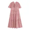 Ins estilo europeo y americano transfronterizo 2026 nueva moda elegante para mujer de oficina volantes pastel festivo lunares vestido