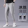 Pantalones Casuales de Seda de Hielo Finos para Hombre de Verano, Elásticos y con Caída, Corte Holgado, Pantalones Jogger de Secado Rápido, Tallas Grandes
