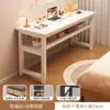 Mesa Larga con Núcleo de Madera Maciza, Escritorio para Computadora en Casa, Banco de Trabajo Simple de Doble Capa, Escritorio Rectangular, Escritorio de Estudio y Escritura para Estudiantes