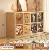 Estantería de rejilla de madera maciza, estante de almacenamiento para sala de estar, estantería de pie estilo vintage, vitrina de pared multicapa de combinación libre