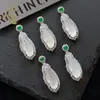 Colgante de Hielo Jade de Alta Calidad al por Mayor con Calcedonia Blanca y Diseño de Flor de Magnolia, Nuevo Estilo Chino Colgante de Collar para Regalo de Mujer