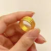 Anillo Abierto Corazón Sutra Patrón Nube, Baño de Oro Estilo Étnico Vintage Anillo Corazón Sutra para Mujer Venta al por Mayor