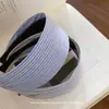 Aro de Pelo de Rayas Azules a Cuadros Versión Ancha Estilo Ins de Corea del Sur Diadema Dulce de Moda Botón de Presión para el Cabello Tocado Accesorios para el Cabello