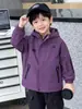 Q076 Cortavientos de Otoño para Niños, Elegante Abrigo con Capucha para Bebé Niño, Nueva Moda de Tops de Otoño para Niños