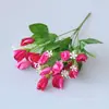 Atacado de fábrica Tulipa flor artificial 15 cabeças Botão de Magnólia flor artificial de seda decoração de sala de estar decoração de planta aquática atacado