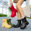 Botas de lluvia de moda populares transfronterizas para mujer, zapatos de lluvia nuevos de caña corta, zapatos de agua, zapatos de goma para pesca al aire libre, zapatos nuevos de estilo para cocina al aire libre