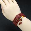 Pulseira de cinábrio natural com 108 contas, feita à mão, com contas, pulseira roxa de areia dourada de alto bom gosto, fornecimento ao vivo
