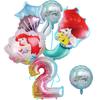 Conjunto de Balões de Alumínio Beauty Donkey Decoração para Festa de Aniversário de Meninas Arranjo Números 32 polegadas 1-9 Balões Flutuantes
