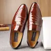 Reehemes Sapatos Formais de Couro para Negócios Transfronteiriços Masculinos Bico Fino Respirável Estilo Coreano Couro Envernizado Preto Marrom Sapatos Casuais 0765