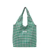 Bolsa de Hombro Cuadros Estilo Ins Coreano Nuevo Perezosa y Dulce Bolsa de Tote de Verano Bolsa de Compras Ropa de Trabajo Casual Bolsa Chaleco
