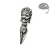 Pingente Vajra Cruz Negra Grande de Prata Esterlina S925 Xizang Vintage Pingente Arma Mágica Seis Palavras Mantra para Homens e Mulheres