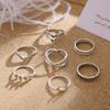 Anillo Luna Hojas Retro Caliente de AliExpress Diseño Geométrico Retro Artístico Set de Anillos Simples Venta al por Mayor