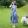 Vestido de Algodón y Seda Nuevo de Verano 2026 para Mujeres de Mediana Edad y Mayores, Vestido de Moda Holgado Talla Grande para Mamás