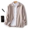 Cárdigan de Lana 100% Pura para Hombre Otoño e Invierno 2024 Nuevo Conjunto Holgado Solapa Moderna Engrosado Talla Extra Chaqueta para Hombre