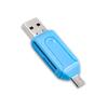 Lector de tarjetas OTG transfronterizo para teléfono móvil/ordenador, lector de tarjetas MicroSD/TF de alta velocidad de uso dual Android
