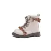 Botas Martin lisas para niños, nueva colección otoño/invierno 2026, estilo retro con adornos de perlas y moños, botines para niñas