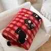Colcha de terciopelo de leche estilo Ins, juego de ropa de cama de cuatro piezas para otoño/invierno, edredón cálido con diseño de pompón, núcleo de edredón de invierno engrosado, juego de ropa de cama