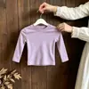Conjunto de Niña Otoño Nuevo Estilo Morado Manga Larga Prenda Base Estampado de Hongos de Dibujos Animados Pantalones de Pierna Ancha Estiloso Lindo para Niños