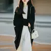 Novo Xale de Tricô 100% Lã Outono/Inverno 2026 Manga Longa Morcego Casaco Amplo Feminino Casaco Capa Top