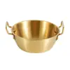 Acero Inoxidable 304 Bol Coreano para Vino de Arroz Creativo Bol para Snacks y Fideos Creativo Bol para Fideos Instantáneos de Doble Asa Canasta Engrosada para Papas Fritas