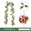 Vides Artificiales Rojas de Navidad Venta Caliente Transfronteriza Vides de Plantas Artificiales Verdes Vides de Hojas Navideñas Decoración al por Mayor Amazon