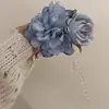 Veja a bela mulher novamente ~ grampo de cabelo com borboleta azul ardente e borlas de pérola, grampo de cabelo feminino retrô de alta qualidade, modelador de cabelo com temperamento