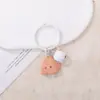 Novo chaveiro criativo fofo de desenho animado de queijo com sino, fivela de porta, acessório DIY, pingente de presente para bolsas