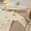 Conjunto de Capa de Cama de Algodão Lavado Modelo Novo 2026, Conjunto de Três Peças Acolchoado Tatami de Grau A para Maternidade e Bebê, Adequado para Todas as Estações