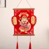 2026 Novo Tecido Veludo Vermelho Cabeça que Mexe Deus da Riqueza Ano Novo Festival da Primavera Decoração Festiva para Casa Pingente para Atrair Riqueza Exportação do Vietnã