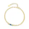 Pulsera de Plata de Ley S925 Estilo Nuevo Exquisito Zirconio Azul para Mujer Moda Diseño de Doble Capa Sentido de Alta Gama Joyería Dorada Accesorios de Mano
