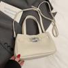 Bolsa Kelly Portátil Nova Moda Simples Padrão Lichia Primavera e Verão Bolsa Transversal Casual Feminina High-end Pequeno Público