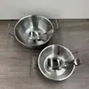 Acero Inoxidable Tazón Coreano de Doble Asa Plato de Acompañamiento Caja para Hot Pot Hogar Salida Tazón para Snacks Tazón de Preparación Tazón para Ensalada de Papas Fritas Cuchara
