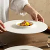 Factory de Liquidación Plato Sombrero de Paja Cerámico Lluvia de Meteoros Plato de Estilo Occidental de Gama Alta Plato para Pasta Plato de Servicio de Mesa para Restaurante