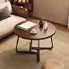Mesa de Centro Sala de Estar Hogar Apartamento Pequeño Lujo Ligero Sensación de Gama Alta Mesa Auxiliar de Sofá Minimalista Moderno Balcón Mesa de Centro Redonda Mesa