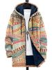 Chaqueta acolchada de algodón con forro marrón y impresión digital 3D con estampado multicolor de serie retro transfronteriza entre Europa y Estados Unidos