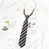Gravata Listrada Vermelha Preguiçosa Sem Nó Estilo Escolar Japonês Gravata Camisa de Uniforme Feminino Uniforme Escolar Traje de Marinheiro Gravata Borboleta
