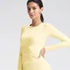 Top Esportivo Transfronteiriço Fino de Secagem Rápida Camiseta de Manga Longa para Yoga Slim Fit Roupas Fitness Corrida Treinamento Yoga Top para Mulheres