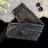 Pantalones Vaqueros para Hombre de Otoño, Pantalones Rectos con Parches, Pantalones Holgados de Pierna Ancha Adelgazantes Estilo Papá de Largo Completo, Pantalones Holgados de Otoño para Hombre