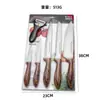 Juego de Cuchillos con Mango de Madera con Recubrimiento de Acero Inoxidable de 6 Piezas Juego de Cuchillos en Tarjeta de Succión Juego de Cuchillos de Cocina de Seis Piezas Caja de Regalo