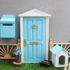 Acessórios para Casa de Bonecas Mini 1:12 Móveis para Casa de Bonecas Porta Colorida Porta de Casa Pontiaguda Porta de Metal Artificial