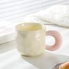 Caneca fufu de leite com tampa colher menina fofa alto valor caneca de café de cerâmica casal escritório xícara de café da manhã