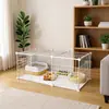 Jaula para gatos con inodoro villa espacio libre grande interior jaula vacía casa para gatos hogar tres niveles gato pequeño casa para gatos