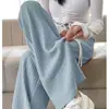 Pantalones Nube Esponjosos para Mujer 2026 Primavera Nuevos de Cintura Alta Drapados Casuales Pantalones Blancos Plisados Burbuja Rectos de Pierna Ancha