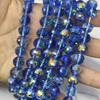 Contas redondas de vidro de cristal azul safira cortadas AB cor 96 superfície disco rígido corte contas DIY cordão várias cores disponíveis