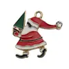 Conjunto Misto de 50 Acessórios para Joias DIY de Liga de Esmalte de Natal: Charms de Pulseira de Papai Noel, Boneco de Neve, Sino, Rena